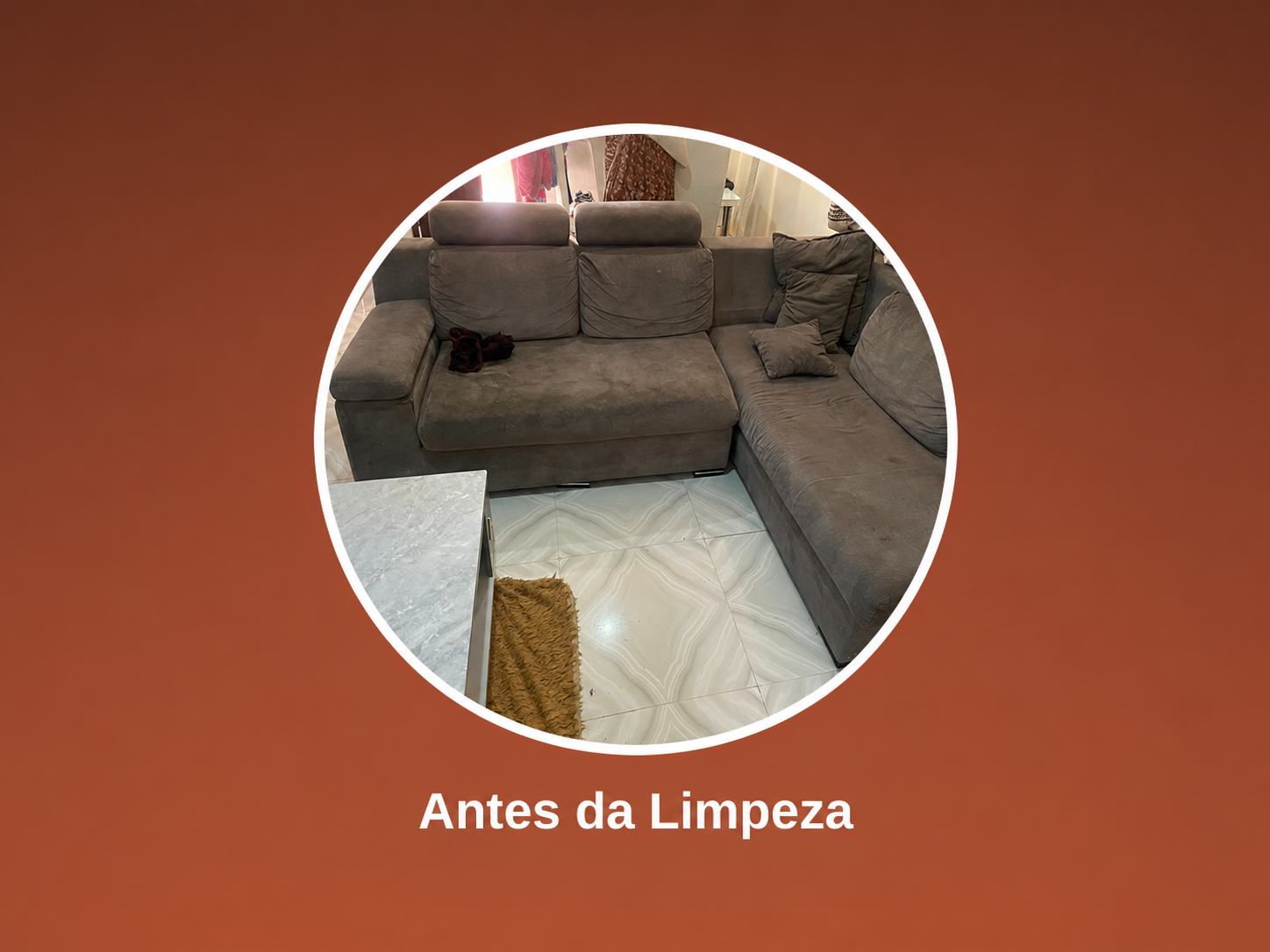 Sofá antes da limpeza