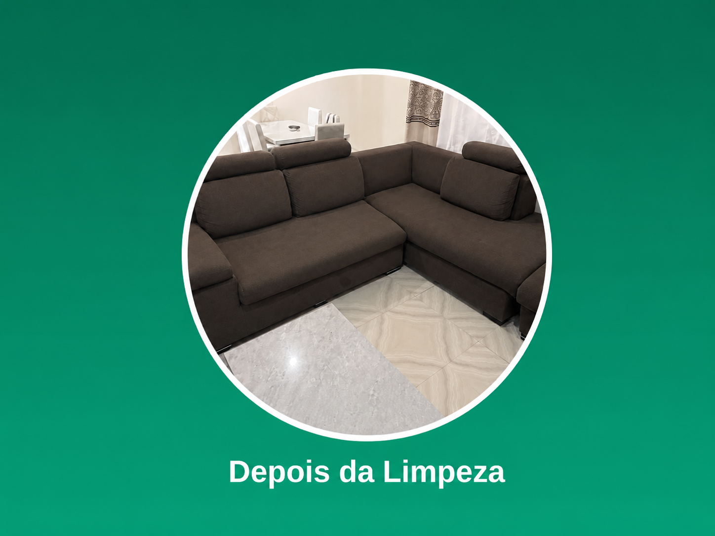Sofá depois da limpeza